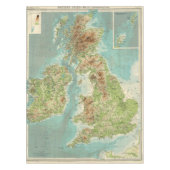イギリス諸島のbathyorographical地図 テーブルクロス (正面)