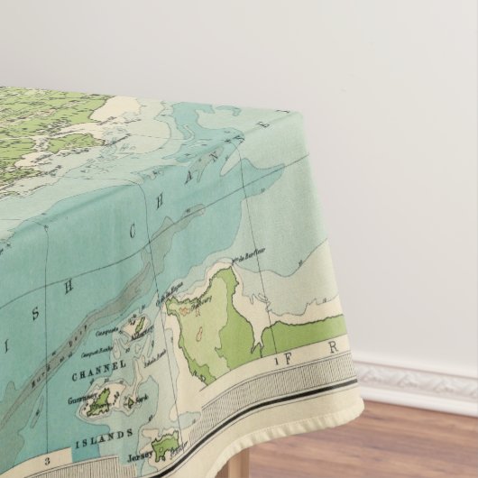 イギリス諸島のbathyorographical地図 テーブルクロス (インサイチュ)