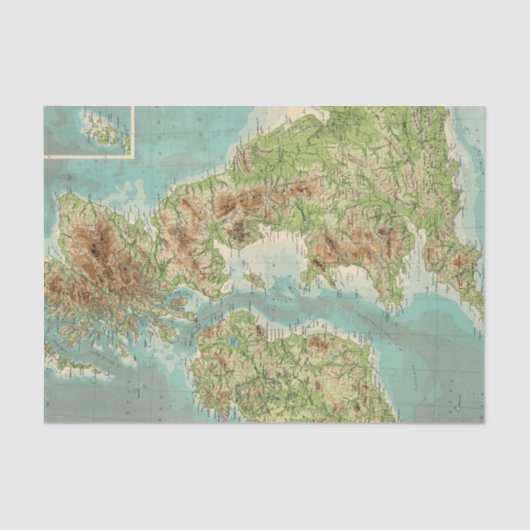 イギリス諸島のbathyorographical地図 薄葉紙 (正面)