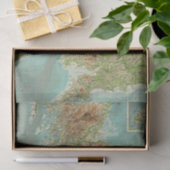 イギリス諸島のbathyorographical地図 薄葉紙 (ギフト)