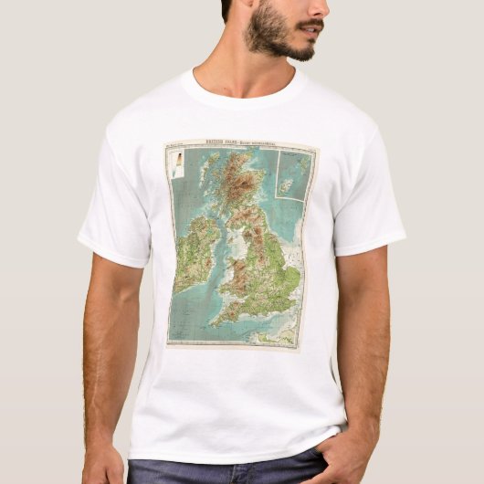 イギリス諸島のbathyorographical地図 tシャツ (正面)