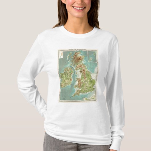 イギリス諸島のbathyorographical地図 tシャツ (正面)
