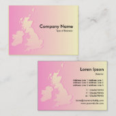 イギリス諸島シェードピンクと黄淡い色の色 名刺 (正面/裏面)