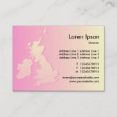 イギリス諸島シェードピンクと黄淡い色の色 名刺 (裏面)