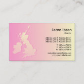 イギリス諸島シェードピンクと黄淡い色の色 名刺 (裏面)