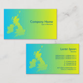 イギリス諸島シェードブルーからイエロー 名刺 (正面/裏面)