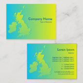 イギリス諸島シェードブルーからイエロー 名刺 (正面/裏面)