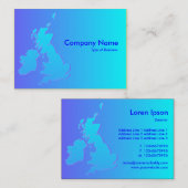 イギリス諸島シェードブルーからシアン 名刺 (正面/裏面)