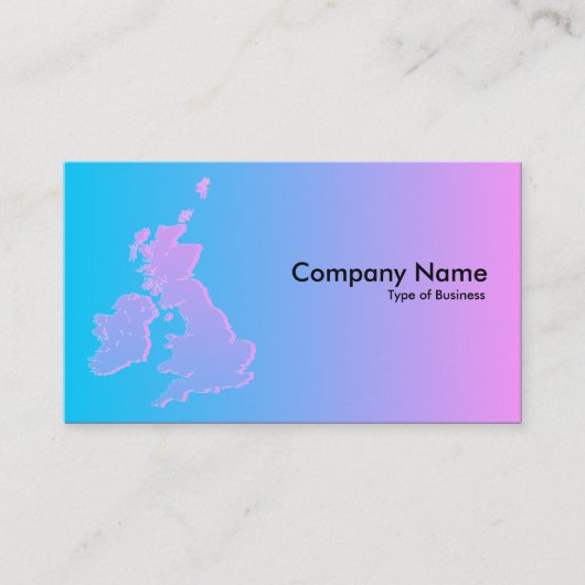 イギリス諸島シェードブルーからピンク 名刺 (正面)