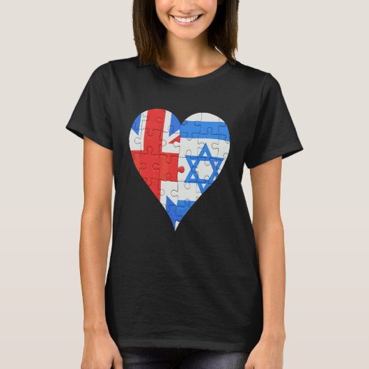 イギリス諸島国旗のハート Tシャツ (正面)