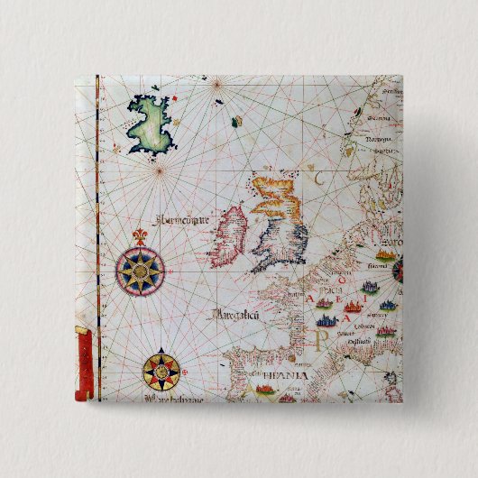 イギリス諸島、イベリアおよび北西アフリカ 缶バッジ (正面)