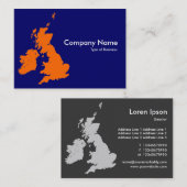 イギリス諸島 – オレンジとダークブルー 名刺 (正面/裏面)