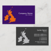 イギリス諸島 – ダークバイオレットのオレンジ(330066) 名刺 (正面/裏面)