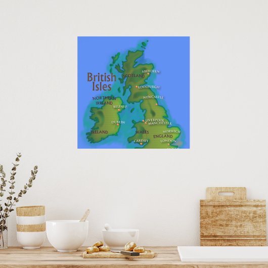 イギリス諸島 ポスター (キッチン)