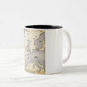 イギリス諸島・ヨーロッパヴィンテージの天気地図。 ツートーンマグカップ (正面右)