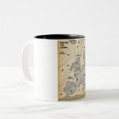 イギリス諸島・ヨーロッパヴィンテージの天気地図。 ツートーンマグカップ (正面左)