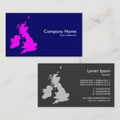 イギリス諸島 – 濃い青のマゼンタ 名刺 (正面/裏面)