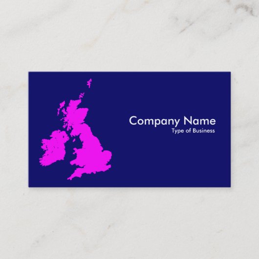 イギリス諸島 – 濃い青のマゼンタ 名刺 (正面)