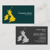 イギリス諸島 – 琥珀とダークグリーン 名刺 (正面/裏面)