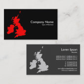 イギリス諸島 – 赤オンブラック 名刺 (正面/裏面)