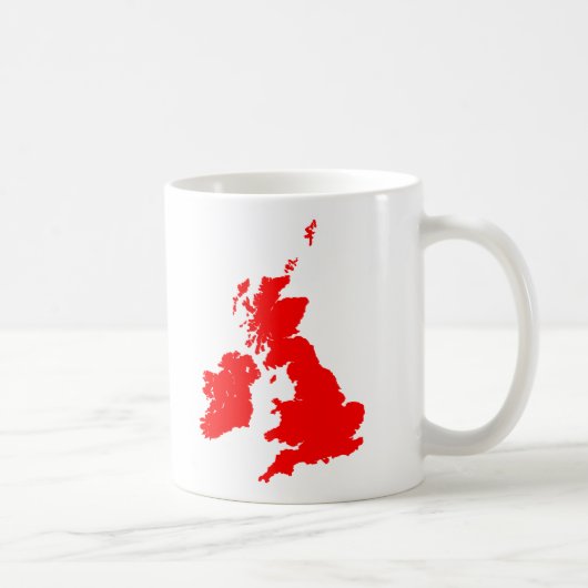 イギリス諸島 – 赤 コーヒーマグカップ (右)