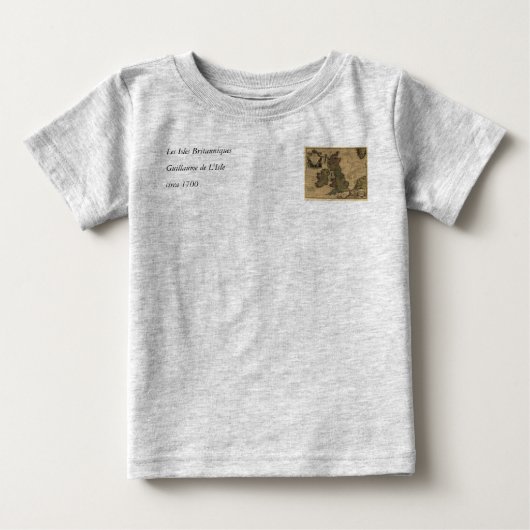 イギリス諸島、1700年代の地図 ベビーTシャツ (正面)