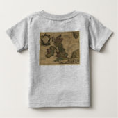 イギリス諸島、1700年代の地図 ベビーTシャツ (裏面)