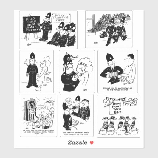 イギリス警察おもしろい漫画8冊 シール (シート)