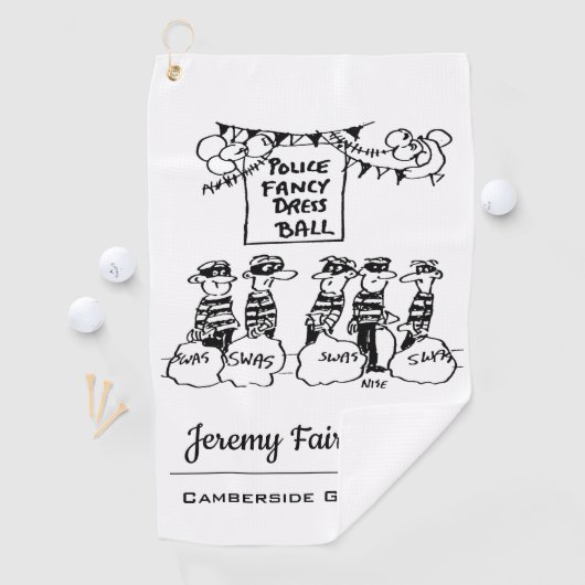 イギリス警察のドファンシーレスボール漫画 ゴルフタオル (インサイチュ)