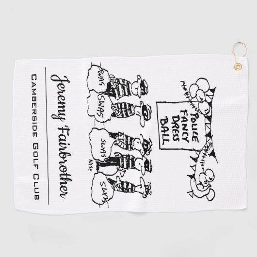 イギリス警察のドファンシーレスボール漫画 ゴルフタオル (横)