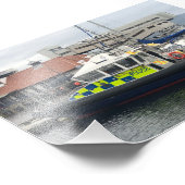 イギリス警察のパトロールボート、ロスシー、ビュート島 フォトプリント            (角)