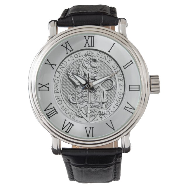 イギリス貨幣の獅子 腕時計 (正面)