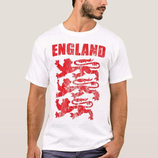 イギリス赤ライオンの衣装ギフトサッカープレーヤージャージー Tシャツ (正面)