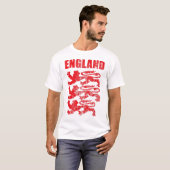 イギリス赤ライオンの衣装ギフトサッカープレーヤージャージー Tシャツ (正面フル)