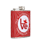 イギリス赤恋パーソナライズされた旗 フラスク (右)