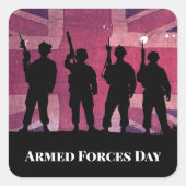 イギリス軍デイユニオン軍兵士との国旗 スクエアシール (正面)