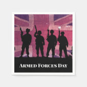 イギリス軍デイユニオン軍兵士との国旗 スタンダードカクテルナプキン (正面)