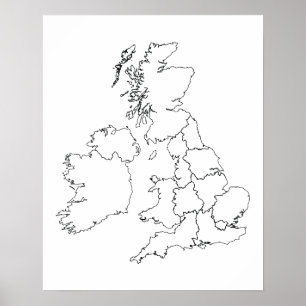 イギリス輪郭ポスター ポスター