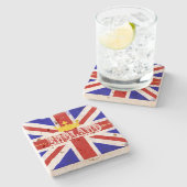 イギリス連合ジャック英国動揺して国旗 ストーンコースター (横)