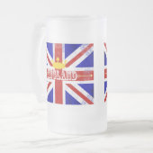 イギリス連合ジャック英国動揺して国旗 フロストグラスビールジョッキ (正面左)