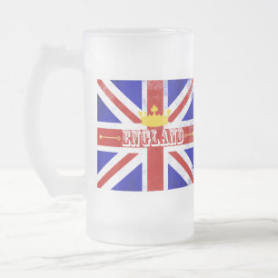 イギリス連合ジャック英国動揺して国旗 フロストグラスビールジョッキ