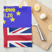 イギリス連合国旗EUの住民投票/Brexitトラッカー キッチンタオル (四つ折り)