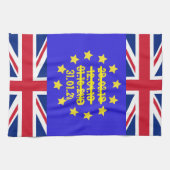 イギリス連合国旗EUの住民投票/Brexitトラッカー キッチンタオル (横)