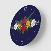 イギリス運河のバラ ラウンド壁時計 (傾斜)