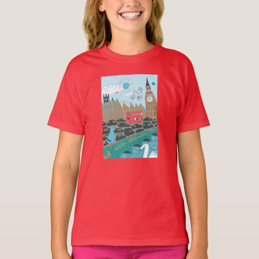 イギリス都市場面 Tシャツ (正面)