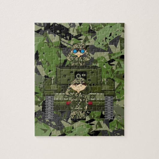 イギリス陸軍の兵士およびタンクジグソーパズル ジグソーパズル (縦)