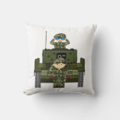 イギリス陸軍の兵士およびタンク枕 クッション (正面)