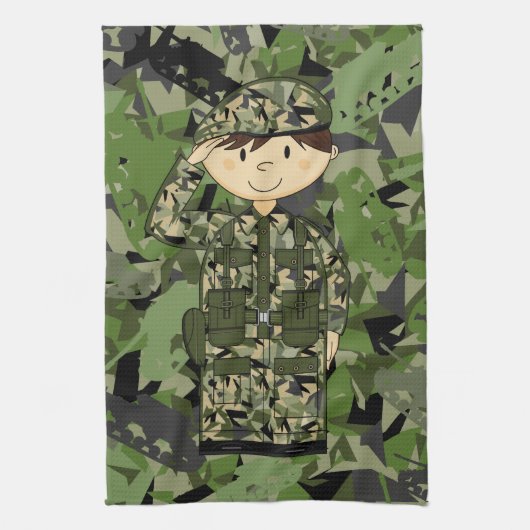 イギリス陸軍の兵士タオル キッチンタオル (縦)