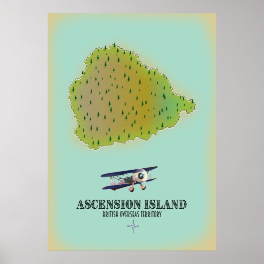 イギリス領アセンション島地図 ポスター (正面)