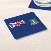 イギリス領ヴァージン諸島の旗 スクエアペーパーコースター (アングル)